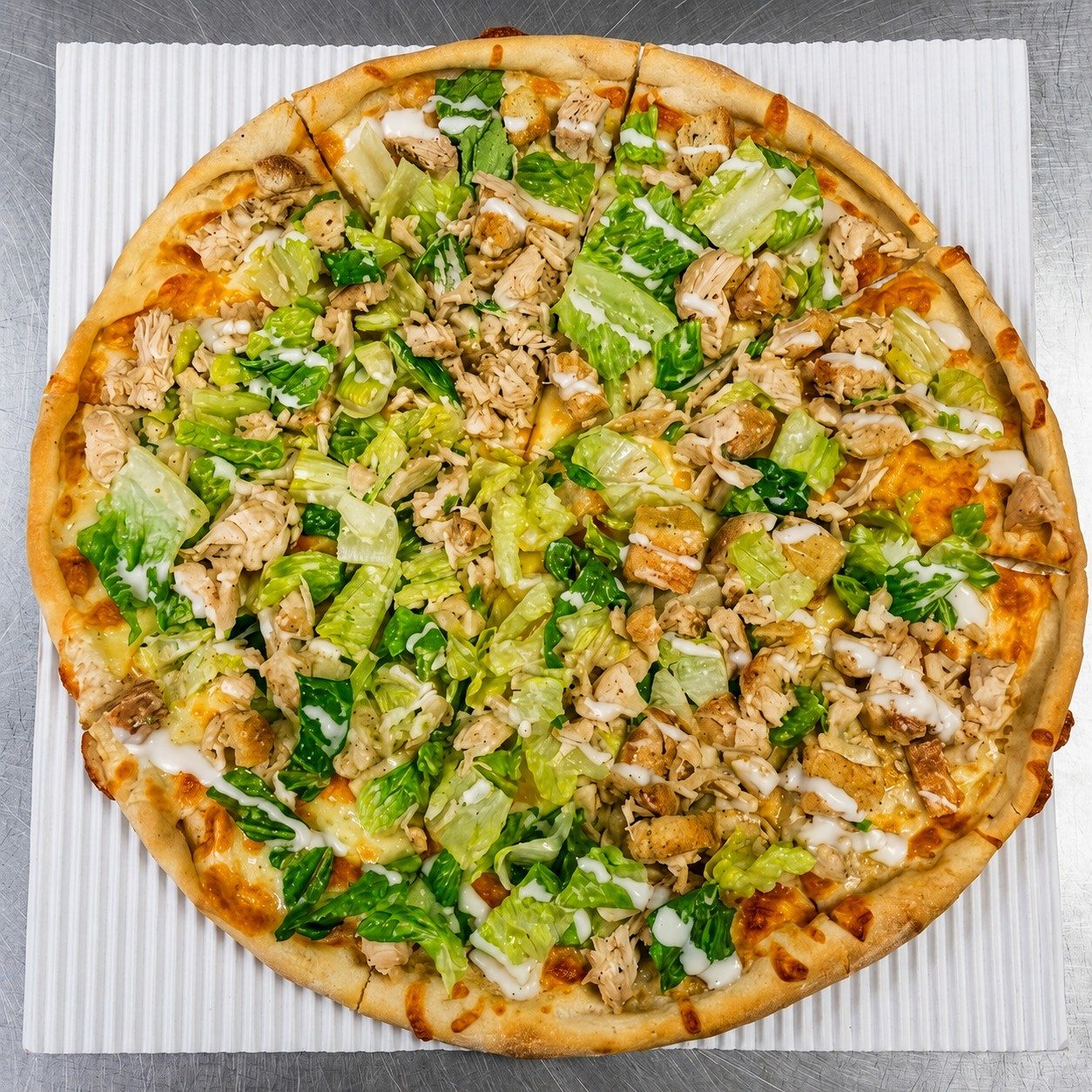 Chicken Caesar Pizza.