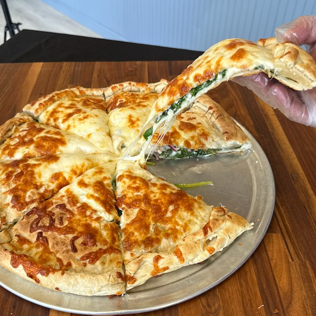 Spinach And Cheese Calzone.