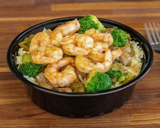 Grilled Shrimp Rice Bowl.